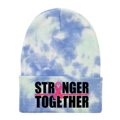 Stronger Together Breast Cancer Awareness Tie Dye 12in Knit Beanie