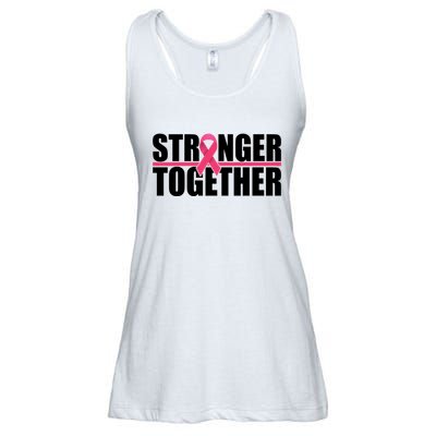 Stronger Together Breast Cancer Awareness Ladies Essential Flowy Tank