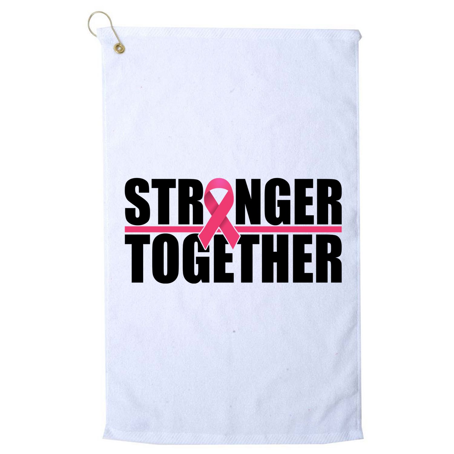 Stronger Together Breast Cancer Awareness Golf Towel
