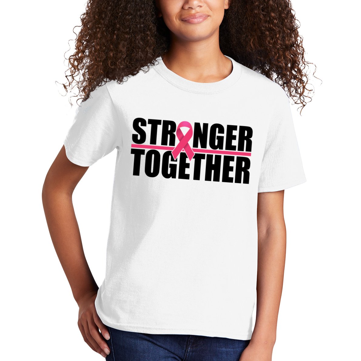 Stronger Together Breast Cancer Awareness Kids T-Shirt