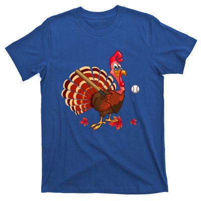 Swinging Turkey Baseball Player Thanksgiving Cute Gift T-Shirt