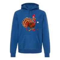 Swinging Turkey Baseball Player Thanksgiving Cute Gift Premium Hoodie