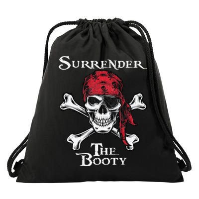 Surrender The Booty Pirate Festival Drawstring Bag