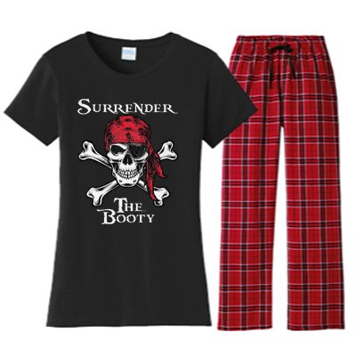 Surrender The Booty Pirate Festival Women's Flannel Pajama Set