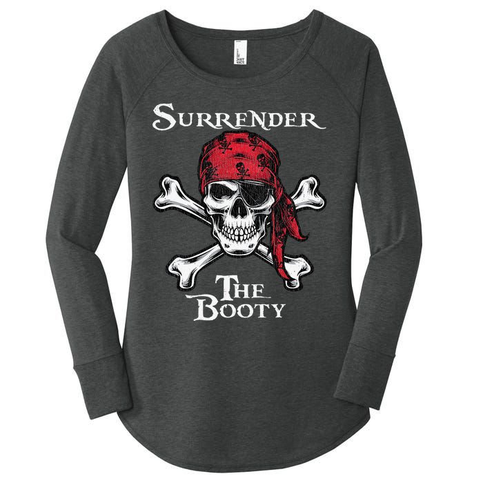 Surrender The Booty Pirate Festival Women's Perfect Tri Tunic Long Sleeve Shirt