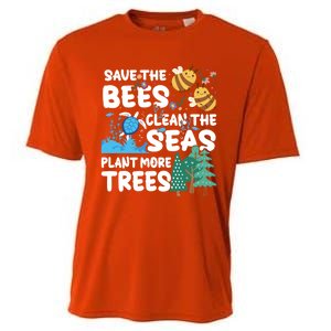 Save The Bees Clean The Seas Plant More Trees Earth Day Cool Gift Cooling Performance Crew T-Shirt