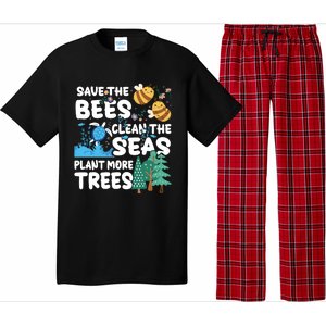 Save The Bees Clean The Seas Plant More Trees Earth Day Cool Gift Pajama Set