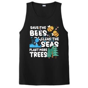 Save The Bees Clean The Seas Plant More Trees Earth Day Cool Gift PosiCharge Competitor Tank