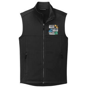 Save The Bees Clean The Seas Plant More Trees Earth Day Cool Gift Collective Smooth Fleece Vest