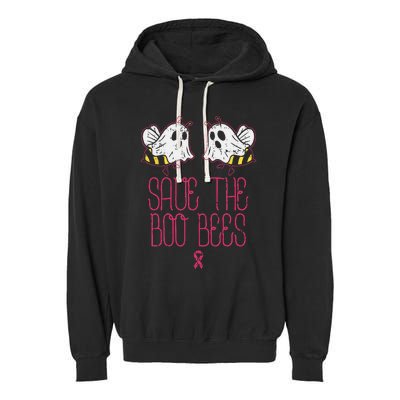 Save The Boobees Boo Bees Breast Cancer Halloween Garment-Dyed Fleece Hoodie