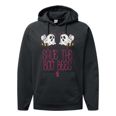 Save The Boobees Boo Bees Breast Cancer Halloween Performance Fleece Hoodie