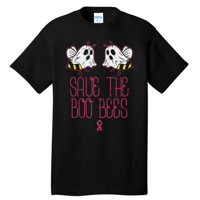 Save The Boobees Boo Bees Breast Cancer Halloween Tall T-Shirt