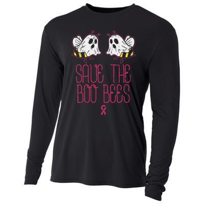 Save The Boobees Boo Bees Breast Cancer Halloween Cooling Performance Long Sleeve Crew