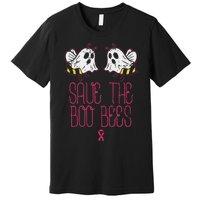 Save The Boobees Boo Bees Breast Cancer Halloween Premium T-Shirt