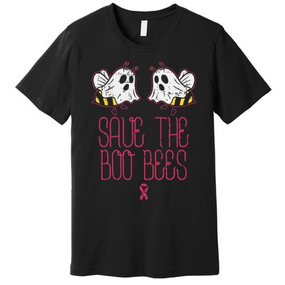 Save The Boobees Boo Bees Breast Cancer Halloween Premium T-Shirt