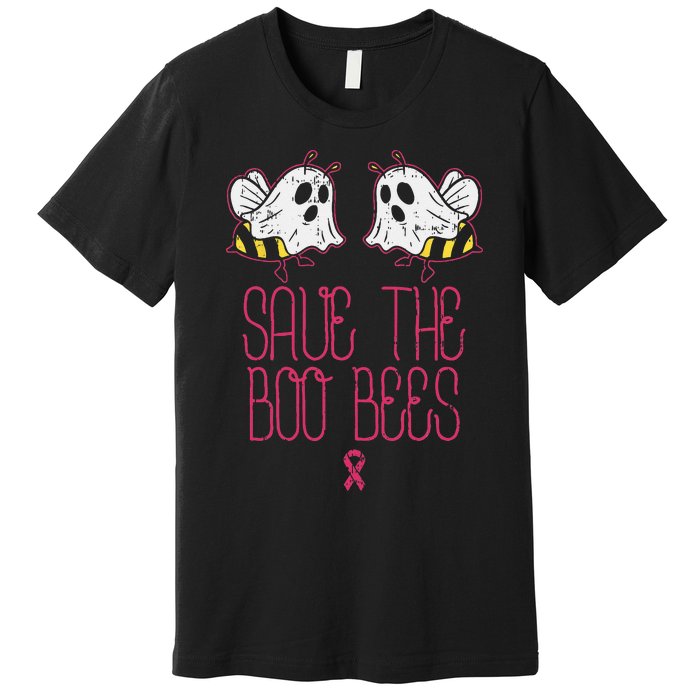 Save The Boobees Boo Bees Breast Cancer Halloween Premium T-Shirt