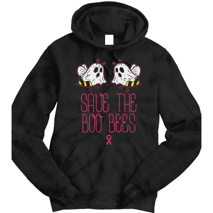 Save The Boobees Boo Bees Breast Cancer Halloween Tie Dye Hoodie