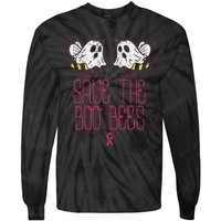 Save The Boobees Boo Bees Breast Cancer Halloween Tie-Dye Long Sleeve Shirt