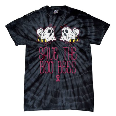 Save The Boobees Boo Bees Breast Cancer Halloween Tie-Dye T-Shirt