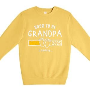 Soon To Be Grandpa 2025 Loading Promoted To Grandpa 2025 Premium Crewneck Sweatshirt