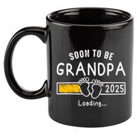 Soon To Be Grandpa 2025 Loading Promoted To Grandpa 2025 11oz C Handle Ceramic Mug