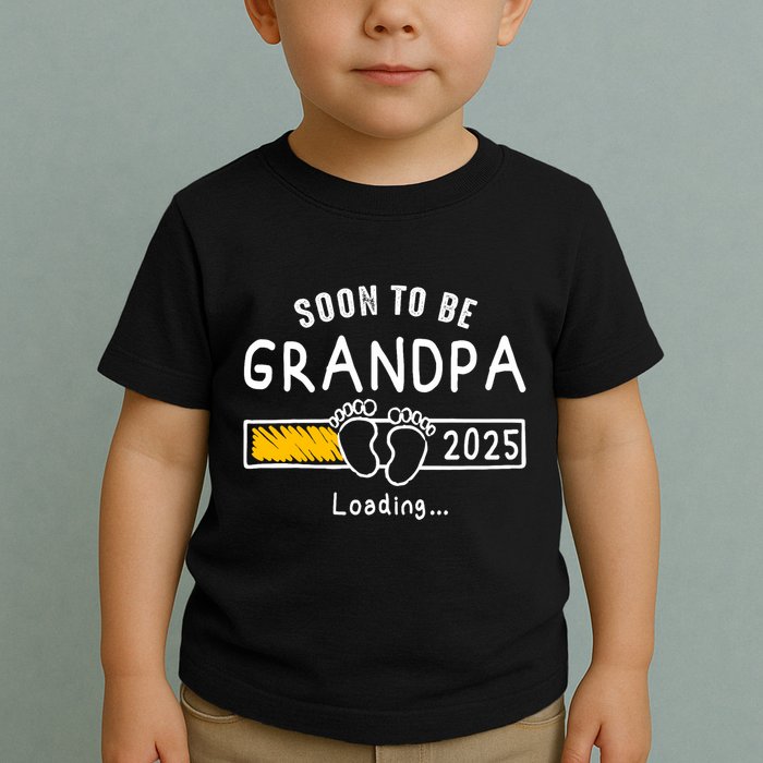 Soon To Be Grandpa 2025 Loading Promoted To Grandpa 2025 Toddler T-Shirt
