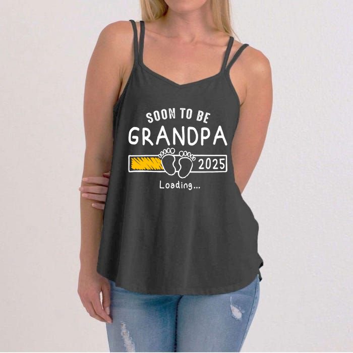 Soon To Be Grandpa 2025 Loading Promoted To Grandpa 2025 Women's Strappy Tank