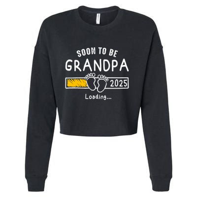 Soon To Be Grandpa 2025 Loading Promoted To Grandpa 2025 Cropped Pullover Crew