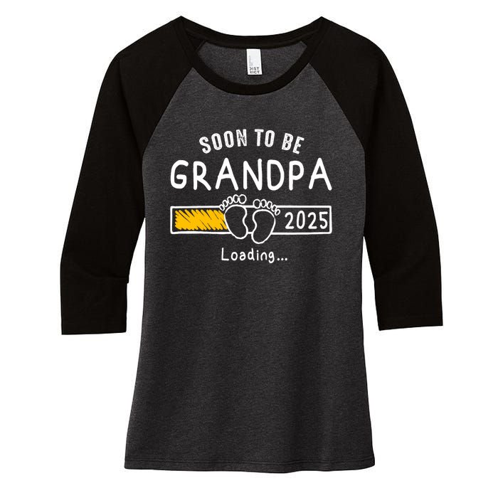 Soon To Be Grandpa 2025 Loading Promoted To Grandpa 2025 Women's Tri-Blend 3/4-Sleeve Raglan Shirt