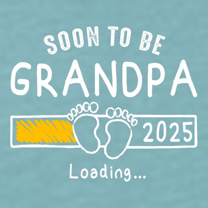 Soon To Be Grandpa 2025 Loading Promoted To Grandpa 2025 Sueded Cloud Jersey T-Shirt