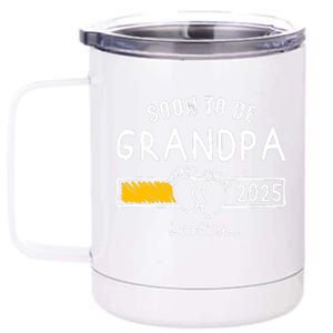 Soon To Be Grandpa 2025 Loading Promoted To Grandpa 2025 12 oz Stainless Steel Tumbler Cup