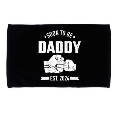 Soon To Be Daddy Est. 2024 For Dad Pregnancy Announcement Microfiber Hand Towel