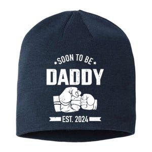 Soon To Be Daddy Est. 2024 For Dad Pregnancy Announcement Sustainable Beanie