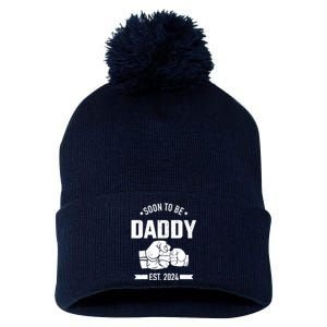 Soon To Be Daddy Est. 2024 For Dad Pregnancy Announcement Pom Pom 12in Knit Beanie