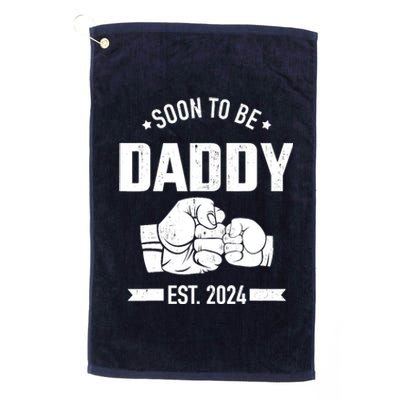 Soon To Be Daddy Est. 2024 For Dad Pregnancy Announcement Platinum Collection Golf Towel