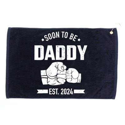 Soon To Be Daddy Est. 2024 For Dad Pregnancy Announcement Grommeted Golf Towel