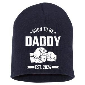 Soon To Be Daddy Est. 2024 For Dad Pregnancy Announcement Short Acrylic Beanie