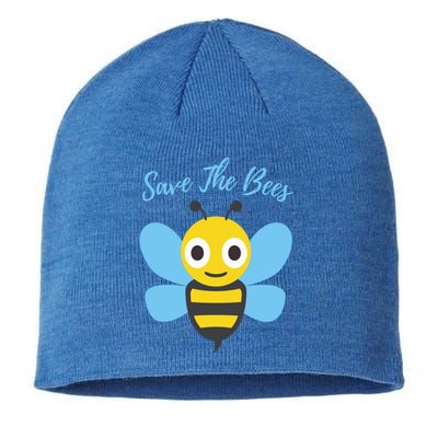 Save The Bees Cute Bee Illustration Gift Adults Cool Gift Sustainable Beanie