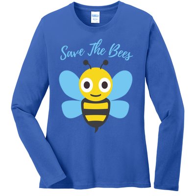 Save The Bees Cute Bee Illustration Gift Adults Cool Gift Ladies Long Sleeve Shirt