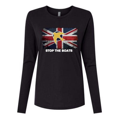 Stop The Boats Womens Cotton Relaxed Long Sleeve T-Shirt