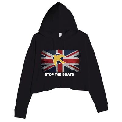 Stop The Boats Crop Fleece Hoodie