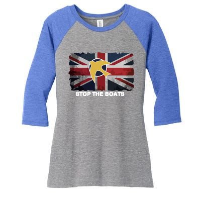 Stop The Boats Women's Tri-Blend 3/4-Sleeve Raglan Shirt