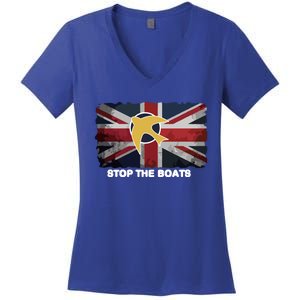 Stop The Boats Women's V-Neck T-Shirt