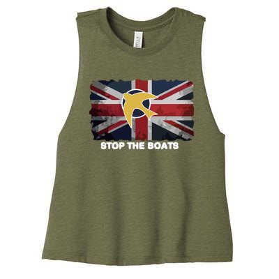 Stop The Boats Women's Racerback Cropped Tank