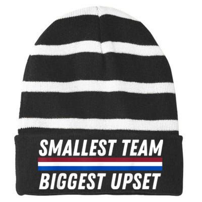 Smallest Team Biggest Upset Striped Beanie with Solid Band