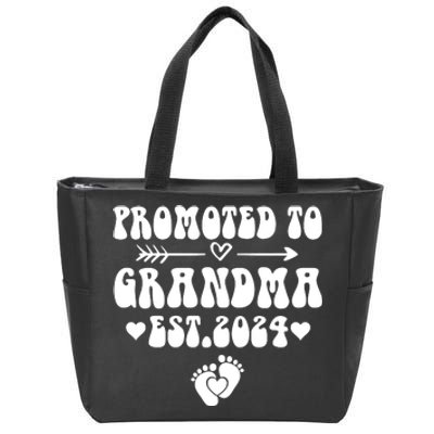 Soon To Be Grandma 2024 Gift Promoted To Grandma Est 2024 Zip Tote Bag