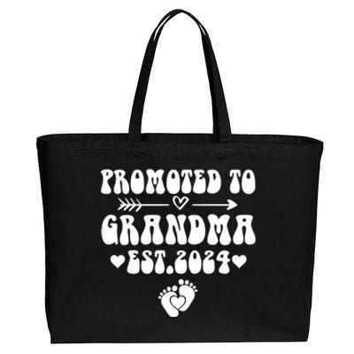 Soon To Be Grandma 2024 Gift Promoted To Grandma Est 2024 Cotton Canvas Jumbo Tote