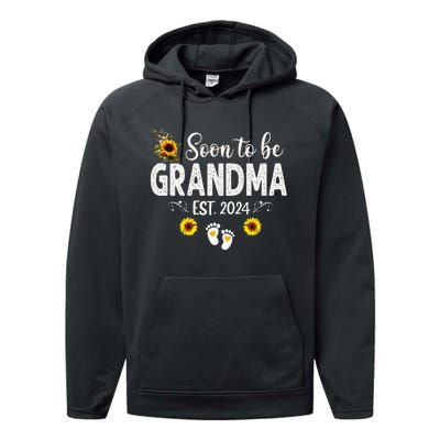 Soon to be Grandma 2024 Mother's Day For New Grandma Performance Fleece Hoodie