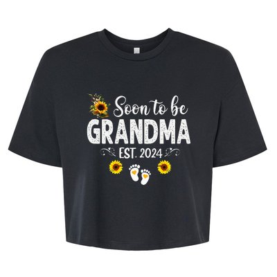 Soon to be Grandma 2024 Mother's Day For New Grandma Bella+Canvas Jersey Crop Tee