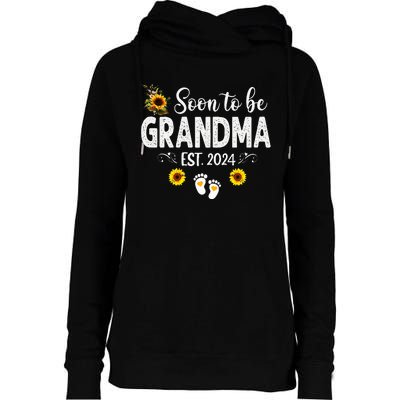 Soon to be Grandma 2024 Mother's Day For New Grandma Womens Funnel Neck Pullover Hood